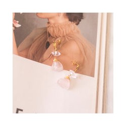 Aretes Ella Cuarzo Rosa