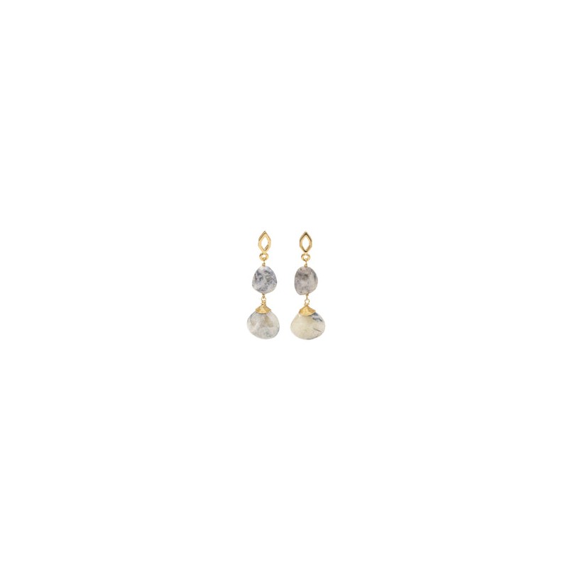 Aretes Ella moonstone azul marmoleada