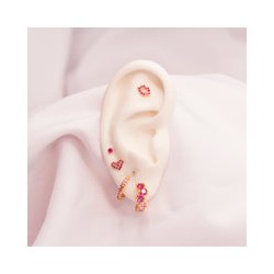 Beso con zirconias Pink Oro 10k