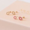 Beso con zirconias Oro 10k