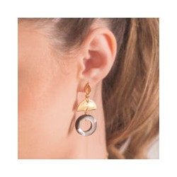 Aretes medio circulo con Aro Abulon