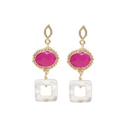 Calcedonia con Madre perla cuadrada