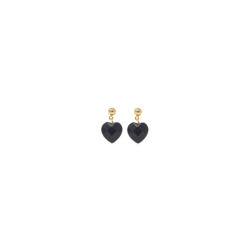 Aretes corazón de onix