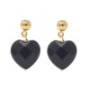 Aretes corazón de onix