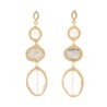 Aretes triple cuarzo con moonstone